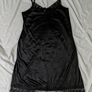 Vintage black satin slip dress *sold on depop*